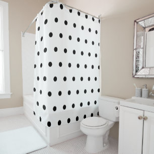 Rideaux De Douche Motif de pois noir et blanc