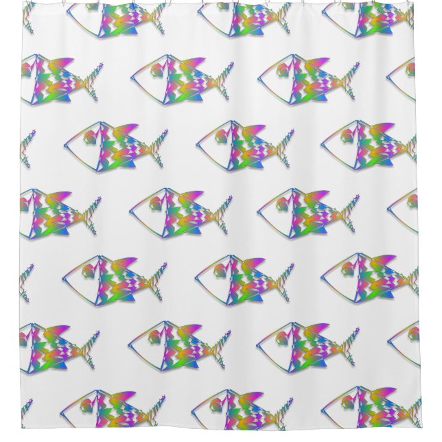 Rideaux De Douche Motif de poisson Abstrait (Devant)