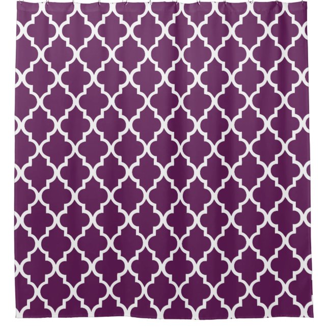 Rideaux De Douche Motif de Quatrefoil pourpre d'Eggplant (Devant)