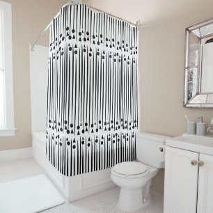 Rideaux De Douche Motif de rayure de cercle de triangle noir et blan