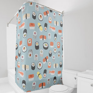 Rideaux De Douche Motif de rouleaux Sushi Nigiri Maki
