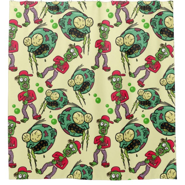 Rideaux De Douche Motif de Sick Zombie (Devant)