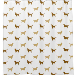 Rideaux De Douche Motif de silhouettes de golden retriever