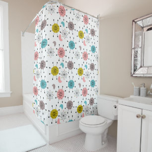 Rideaux De Douche Motif de Starburst Retro atomique
