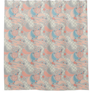 Rideaux De Douche Motif de style japonais. Illustration
