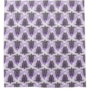 Rideaux De Douche Motif de tortues de mer chamanique - violet