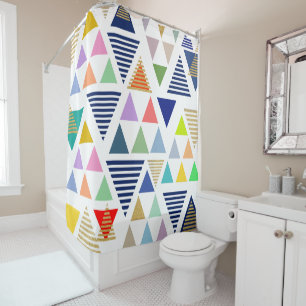 Rideaux De Douche Motif de triangles aléatoires colorés