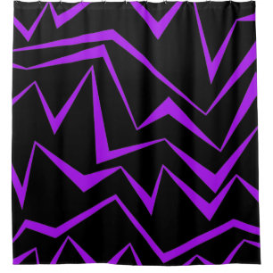 Rideaux De Douche motif de zigzag géométrique Abstrait, audacieux et