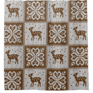 Rideaux De Douche Motif décoratif vintage hiver confit