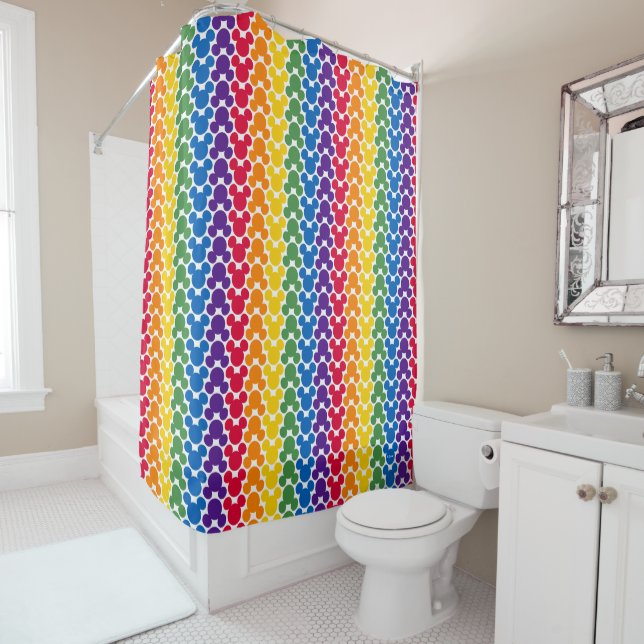 Rideaux De Douche Motif d'icône Rainbow Mickey (En situation)