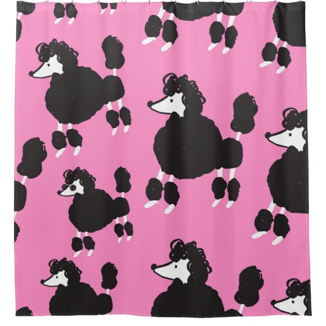 Rideaux De Douche Motif d'illustration vintage. (Devant)