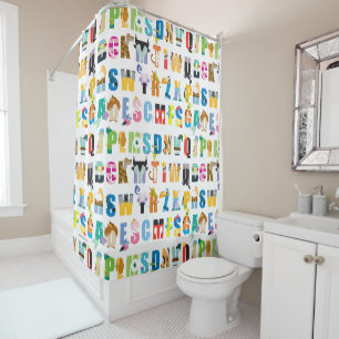 Rideaux De Douche Motif Disney Alphabet Mania