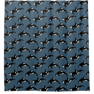 Rideaux De Douche Motif d'orque : Bleu-foncé
