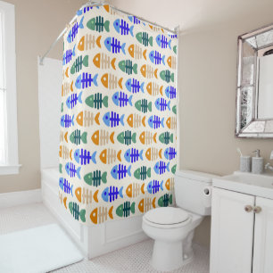 Rideaux De Douche Motif d'os de poisson mignon coloré