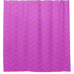 Rideaux De Douche Motif double tissage à rayures roses