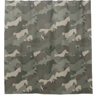 Rideaux De Douche Motif du Camouflage des Chevaux sauvages