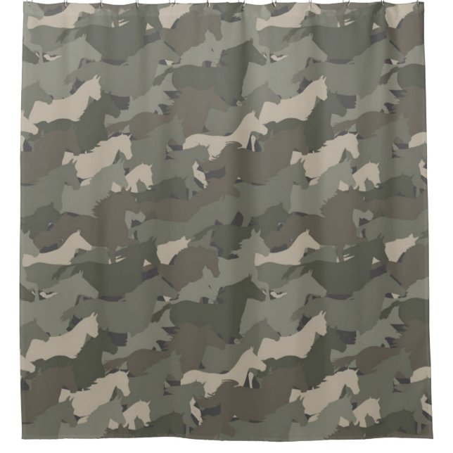 Rideaux De Douche Motif du Camouflage des Chevaux sauvages (Devant)