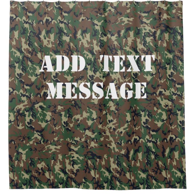 Rideaux De Douche Motif du Camouflage vert Woodland (Devant)