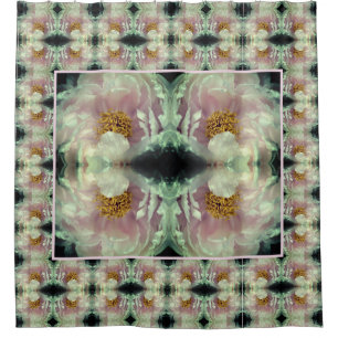 Rideaux De Douche Motif du centre de fleurs rose Peony