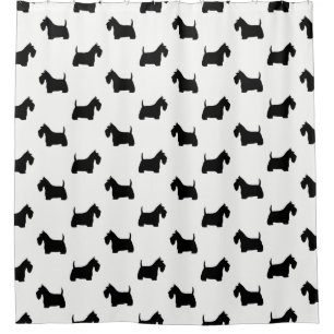 Rideaux De Douche Motif écossais Terrier Silhouettes