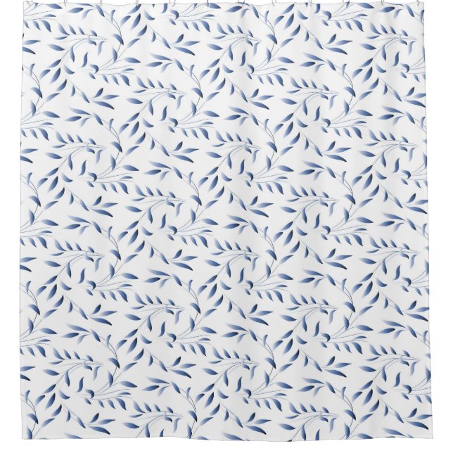 Rideaux De Douche Motif élégant bleu et blanc de saule (Devant)