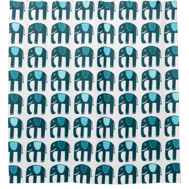 Rideaux De Douche Motif éléphant bleu (Devant)