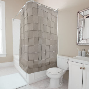 Rideaux De Douche Motif en carreaux beige de sable ivoire