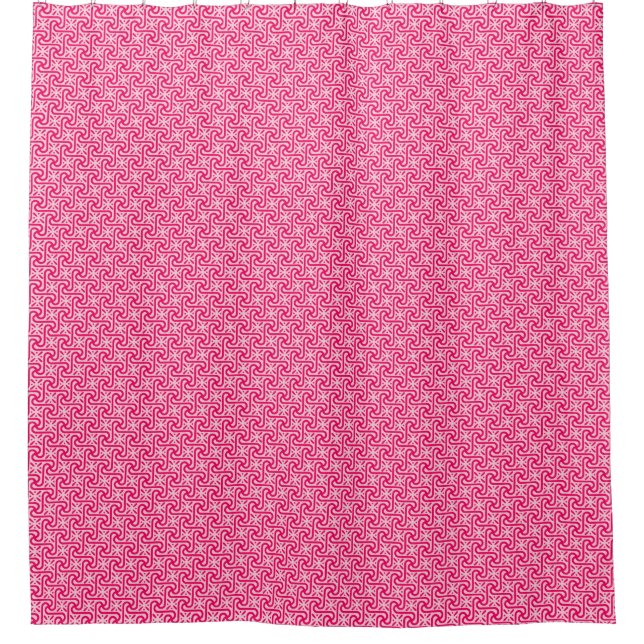 Rideaux De Douche Motif en tuiles égyptiennes, rose profond et clair (Devant)