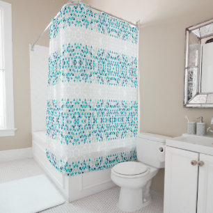 Rideaux De Douche Motif en verre de plage géométrique moderne de