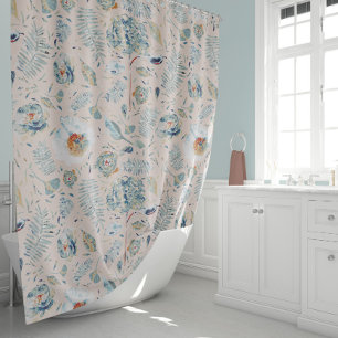 Rideaux De Douche Motif Floral D'Automne Hydrangea Et Peony