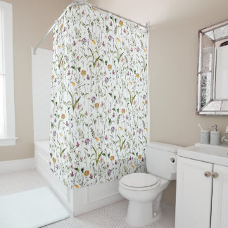 Rideaux De Douche Motif floral de jardin de fleurs sauvages 