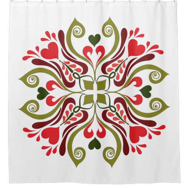Rideaux De Douche Motif floral de la tulipe hongroise (Devant)