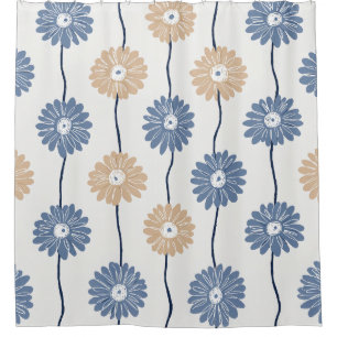 Rideaux De Douche Motif floral de marguerite minimaliste (6)