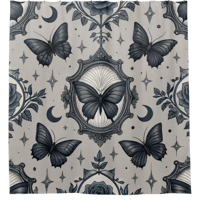 Rideaux De Douche Motif floral papillon gothique (2) (Devant)