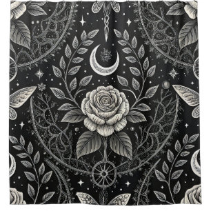 Rideaux De Douche Motif floral papillon gothique (4)