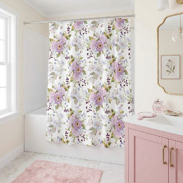 Rideaux De Douche Motif floral personnalisé de fleurs sauvages botan