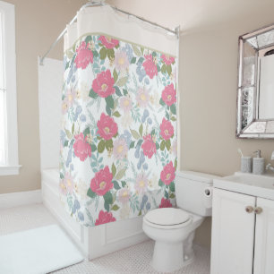 Rideaux De Douche Motif Floral rose Élégant