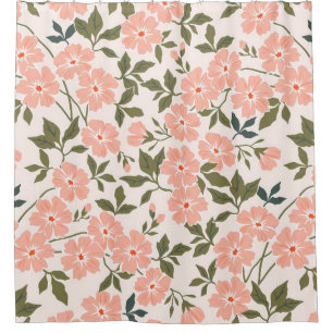 Rideaux De Douche Motif floral vintage et tendance. Nb