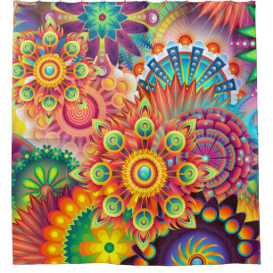 Rideaux De Douche Motif funky rétro Abstrait Bohème