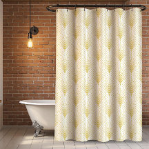 Motif Géométrique Art Déco En Or & Blanc
