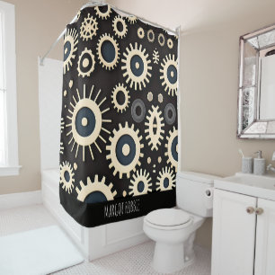 Rideaux De Douche Motif géométrique beige pour engrenages complexes