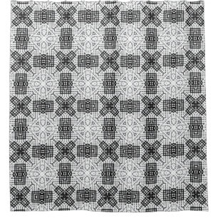 Rideaux De Douche Motif géométrique blanc et noir