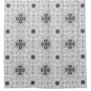 Rideaux De Douche Motif géométrique blanc et noir