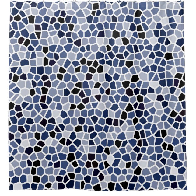 Rideaux De Douche Motif géométrique bleu cool (Devant)