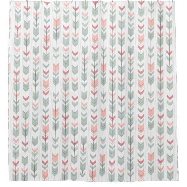 Rideaux De Douche Motif géométrique dans le rétro style (Devant)