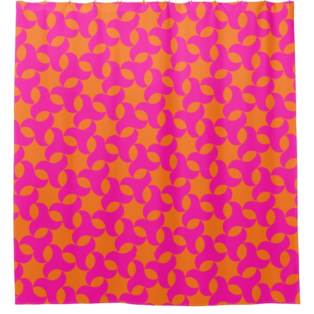 Rideaux De Douche Motif géométrique islamique rose et orange choquan (Devant)