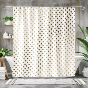 Rideaux De Douche Motif géométrique moderne Pois d'or