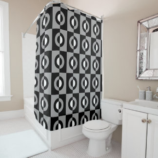 Rideaux De Douche Motif géométrique noir, blanc et gris