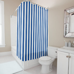 Rideaux De Douche Motif géométrique Preppy Navy et White Stripes