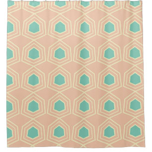 Rideaux De Douche Motif géométrique sans couture avec des pentagones